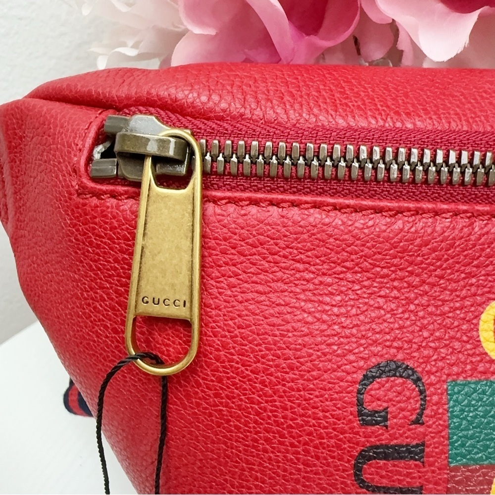 Authentic Red Gucci Logo Belt Bag & Fanny Pack Red Small NWT and Dustbag - Picture 4 of 11